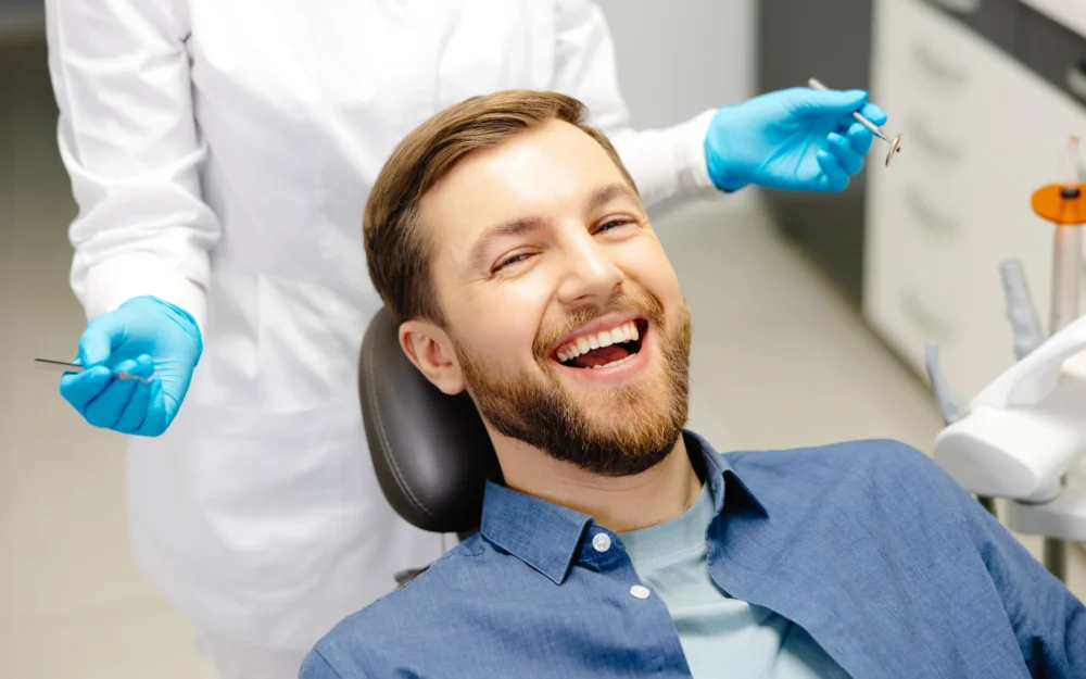 man smiling with cosmetic bonding
