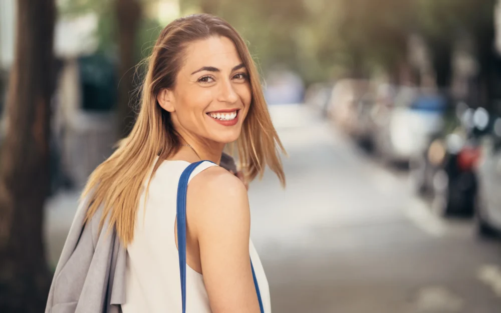 woman with big beautiful smile
